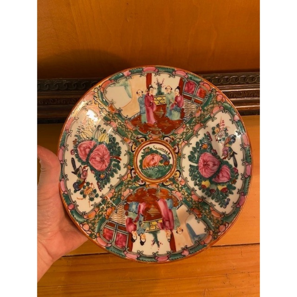 Vintage Z.P.C. Rose Medallion Plate Decorated in Hong Kong Bird Floral 9.25 Inch